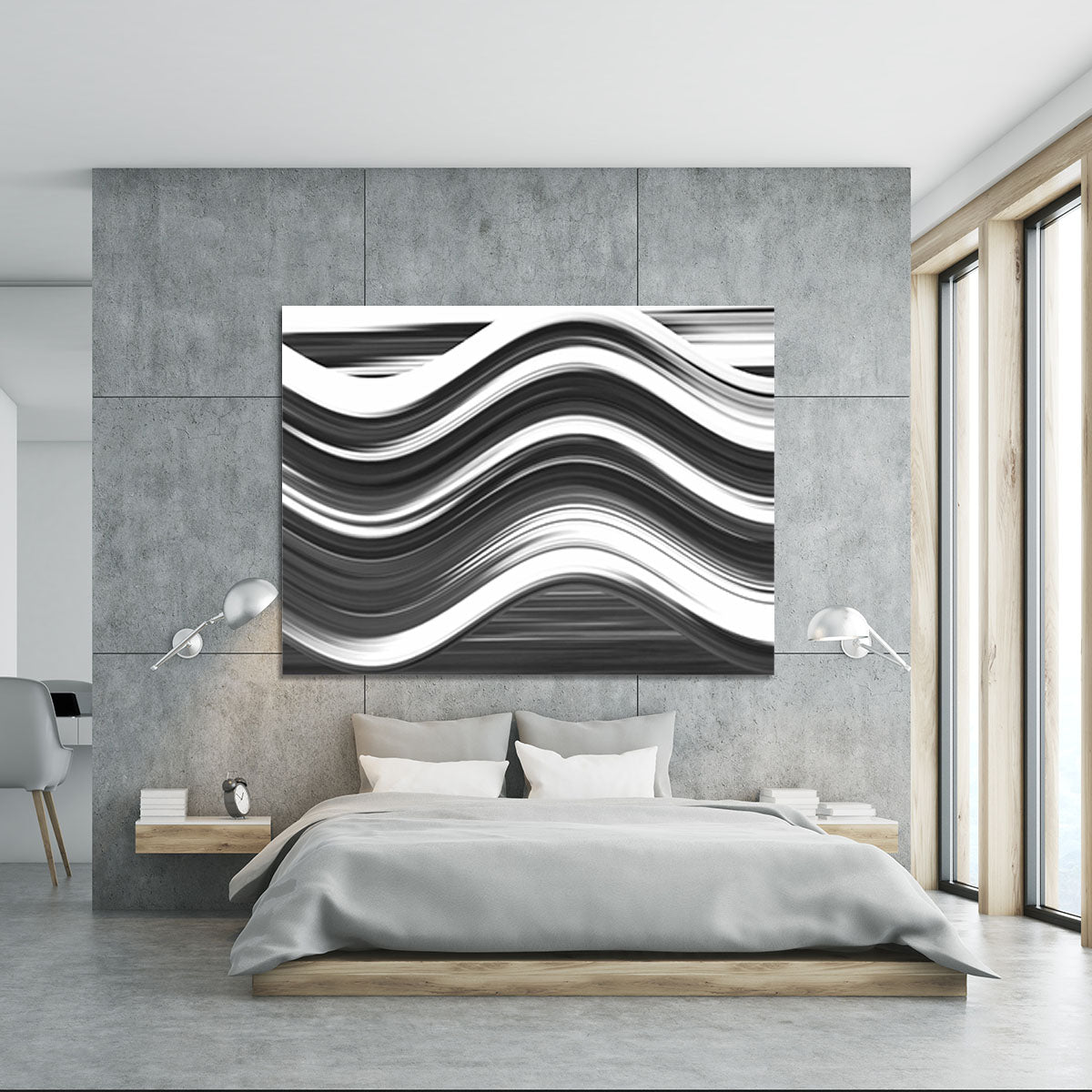 Black and White Wave Canvas Print or Poster - Canvas Art Rocks - 5