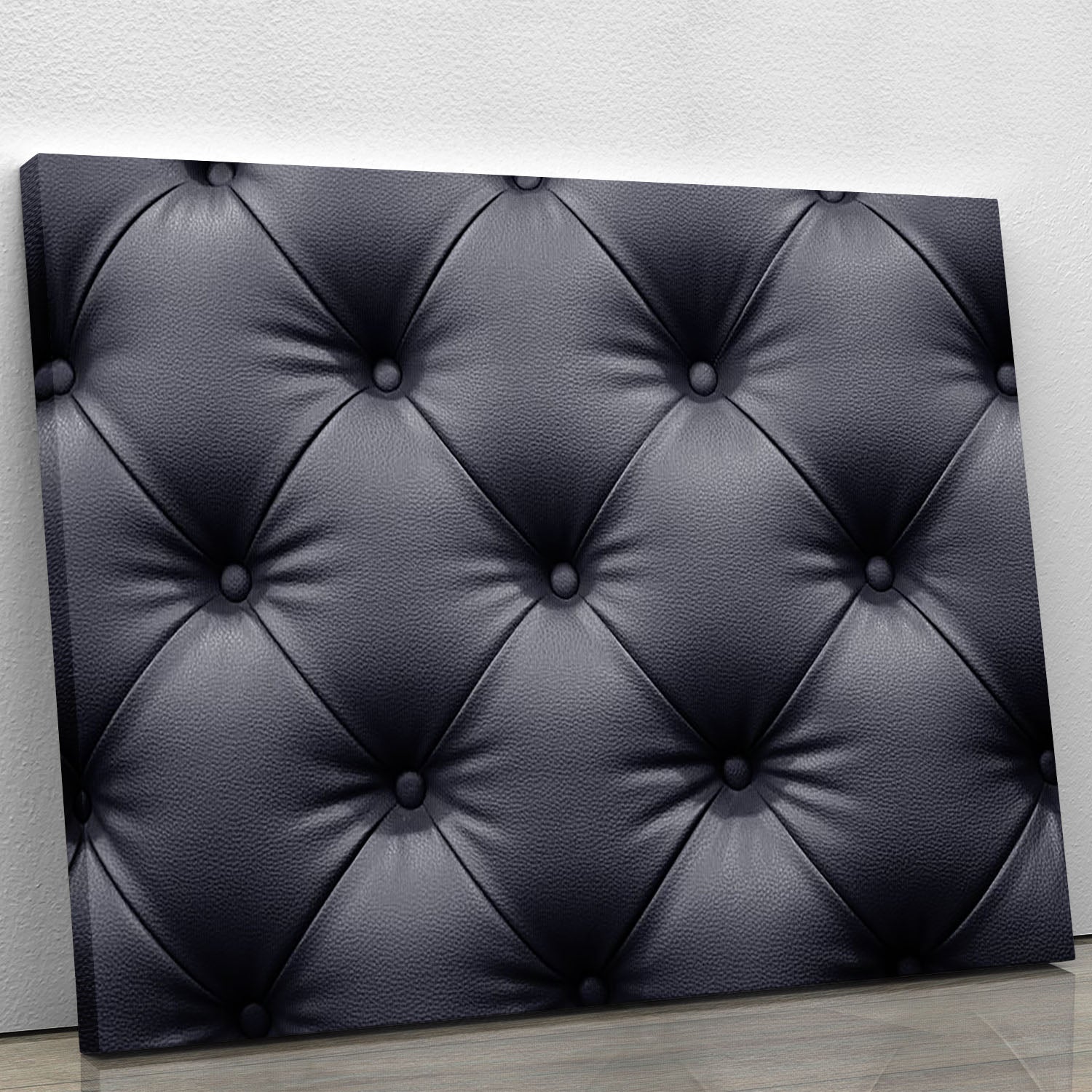 Black leather sofa texture Canvas Print or Poster - Canvas Art Rocks - 1