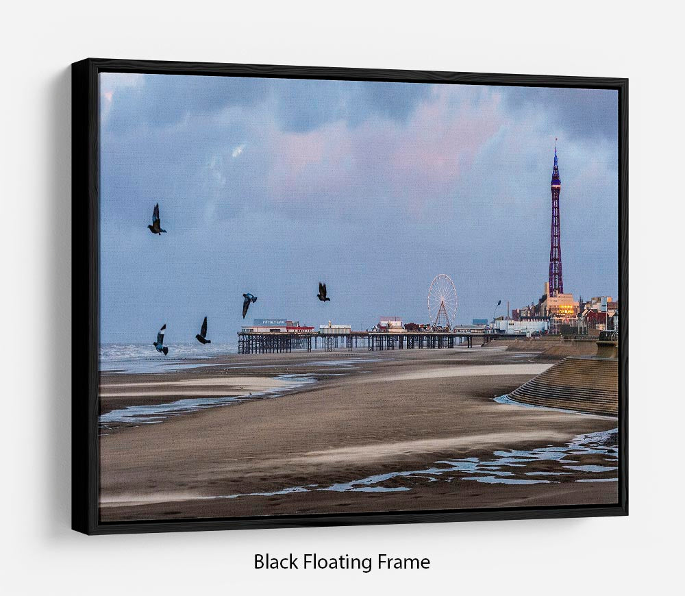 Blackpool view Floating Frame Canvas - Canvas Art Rocks - 1