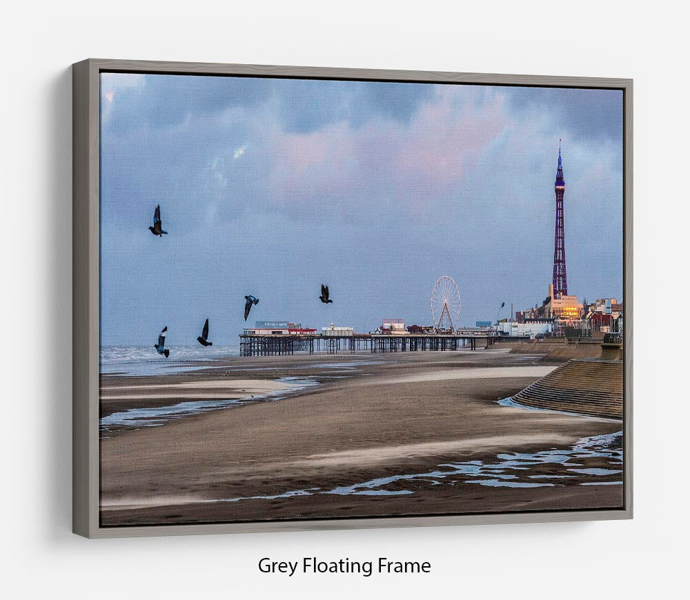 Blackpool view Floating Frame Canvas - Canvas Art Rocks - 3
