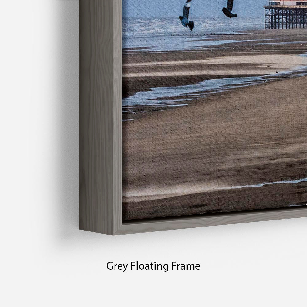 Blackpool view Floating Frame Canvas - Canvas Art Rocks - 4