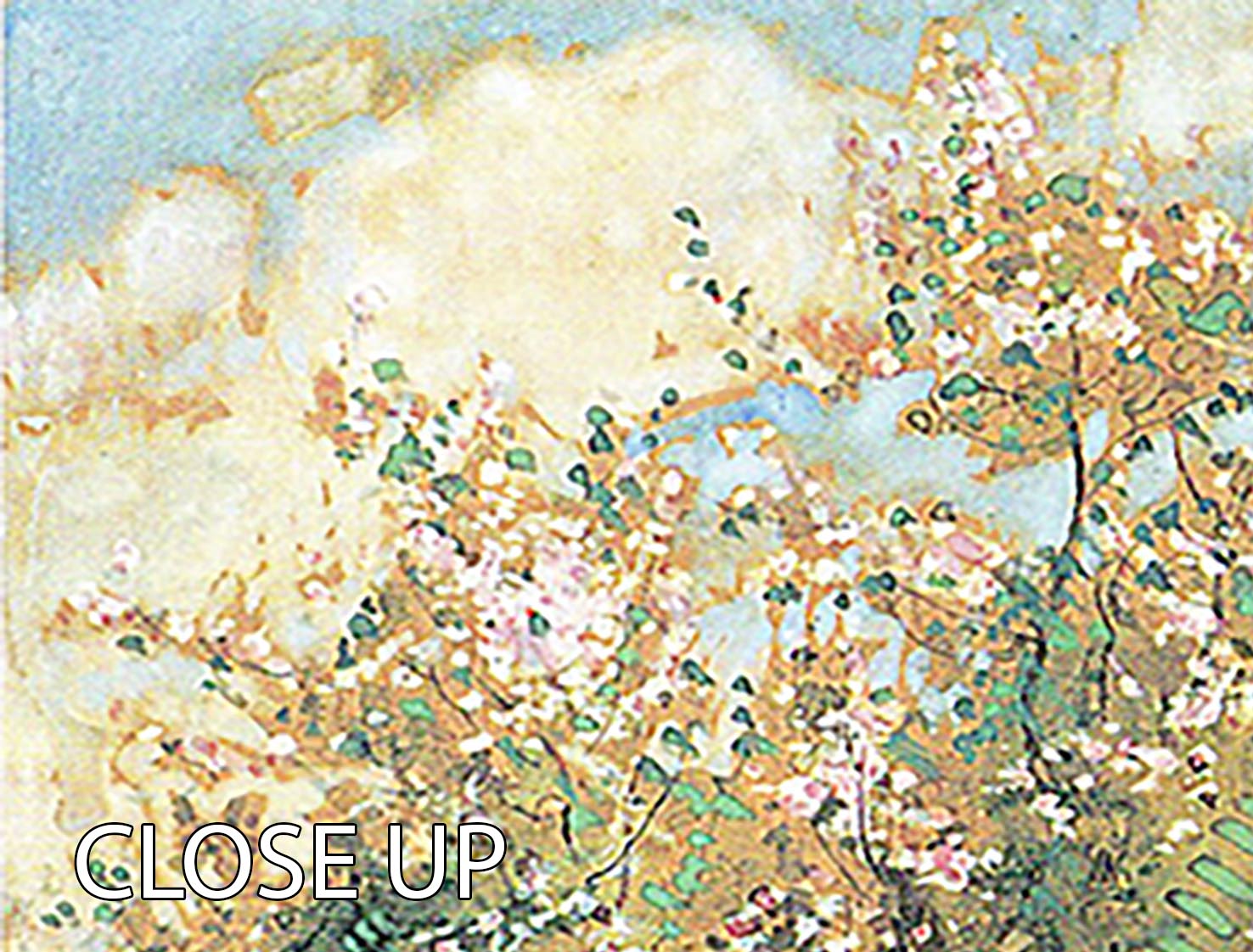 Blooming Trees by Hassam 3 Split Panel Canvas Print - Canvas Art Rocks - 3
