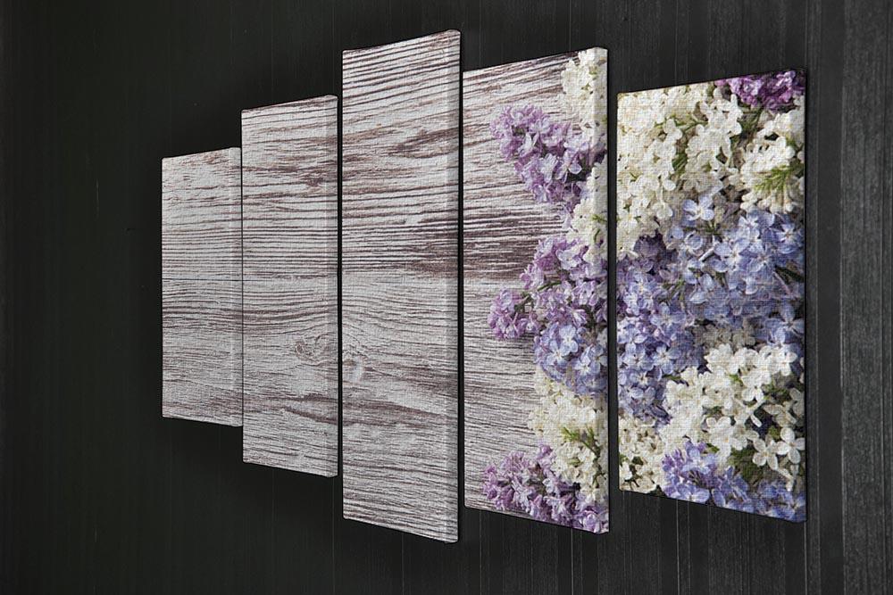 Blossom branch on wooden 5 Split Panel Canvas  - Canvas Art Rocks - 2