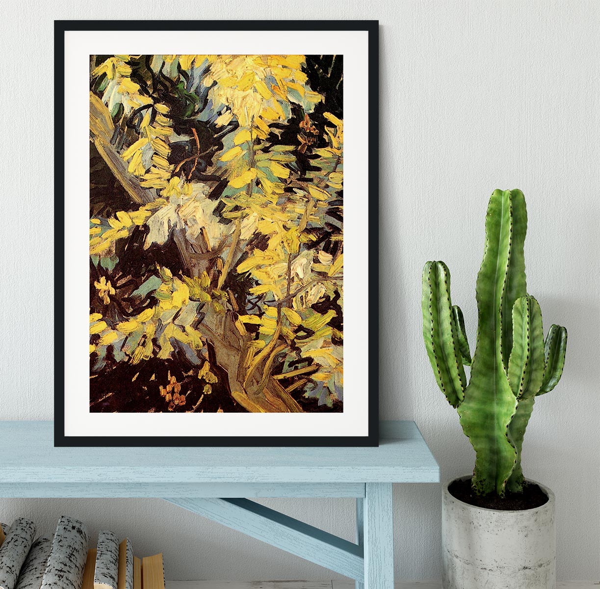 Blossoming Acacia Branches by Van Gogh Framed Print - Canvas Art Rocks - 1
