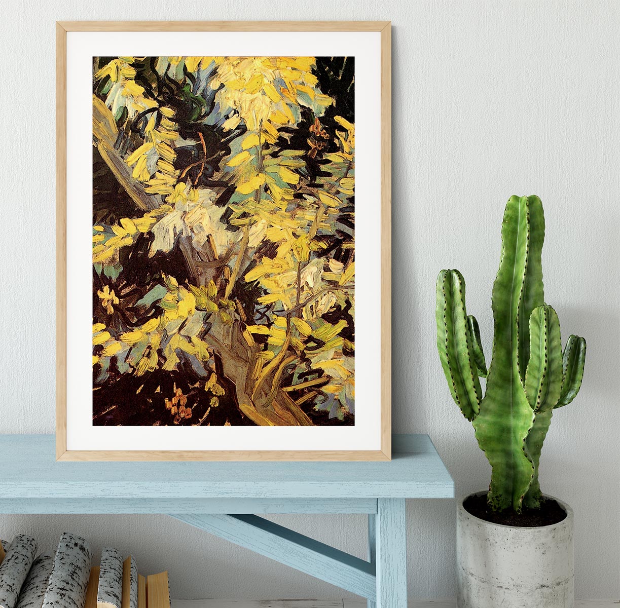 Blossoming Acacia Branches by Van Gogh Framed Print - Canvas Art Rocks - 3
