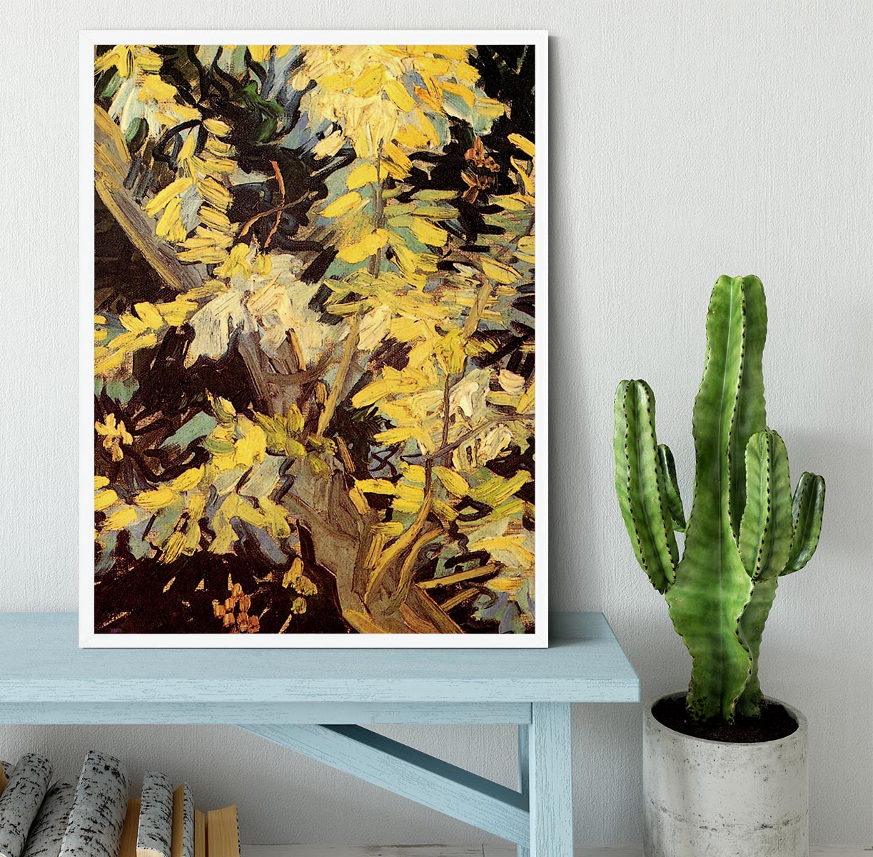 Blossoming Acacia Branches by Van Gogh Framed Print - Canvas Art Rocks -6