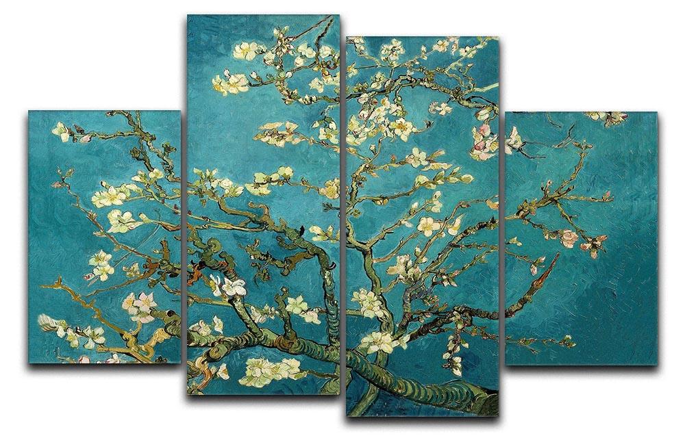 Blossoming Almond Tree by Van Gogh 4 Split Panel Canvas  - Canvas Art Rocks - 1