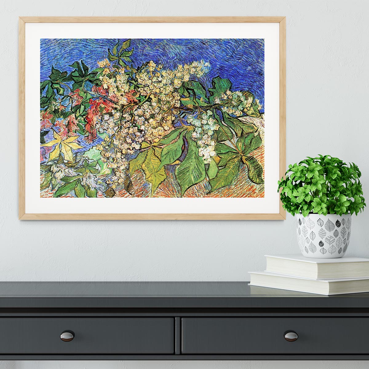Blossoming Chestnut Branches by Van Gogh Framed Print - Canvas Art Rocks - 3