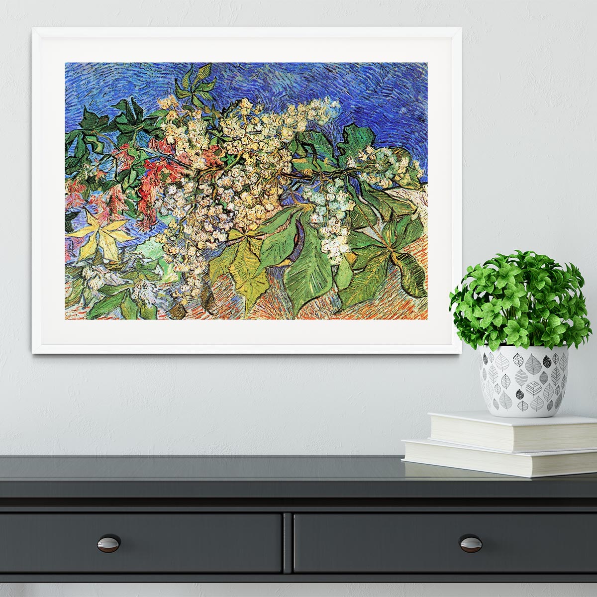 Blossoming Chestnut Branches by Van Gogh Framed Print - Canvas Art Rocks - 5