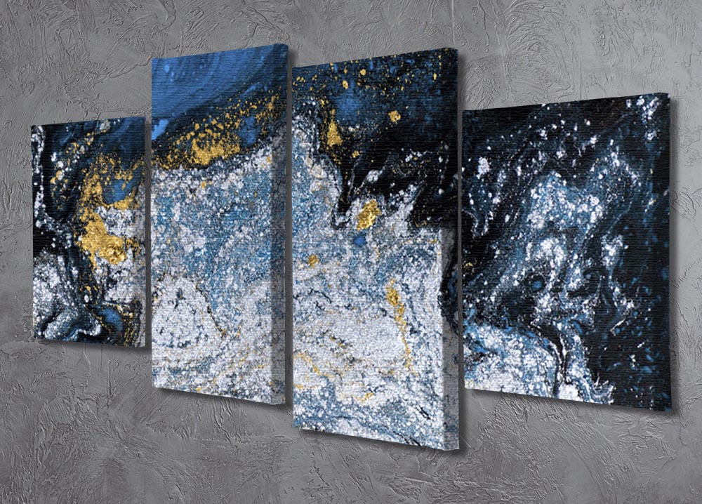 Blue Galaxy Marble 4 Split Panel Canvas - Canvas Art Rocks - 2