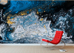 Blue Galaxy Marble Wall Mural Wallpaper - Canvas Art Rocks - 2