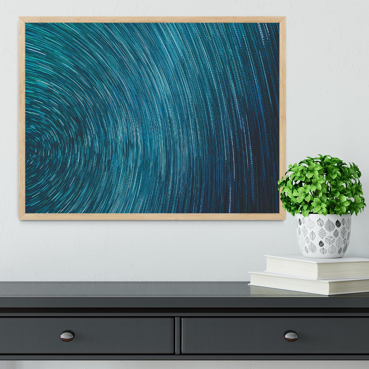 Blue Star Abstract Painting Framed Print - Canvas Art Rocks - 4