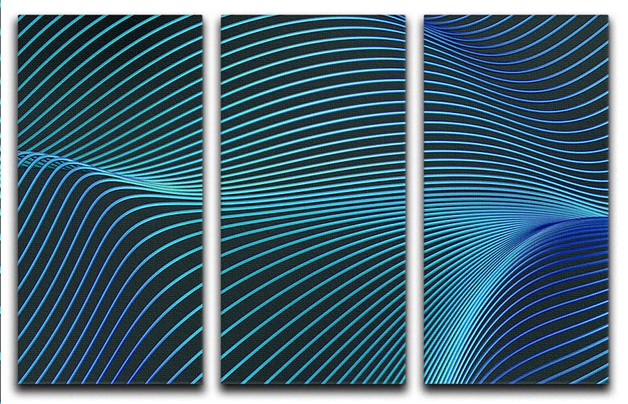 Blue Toned Waves 3 Split Panel Canvas Print - Canvas Art Rocks - 1