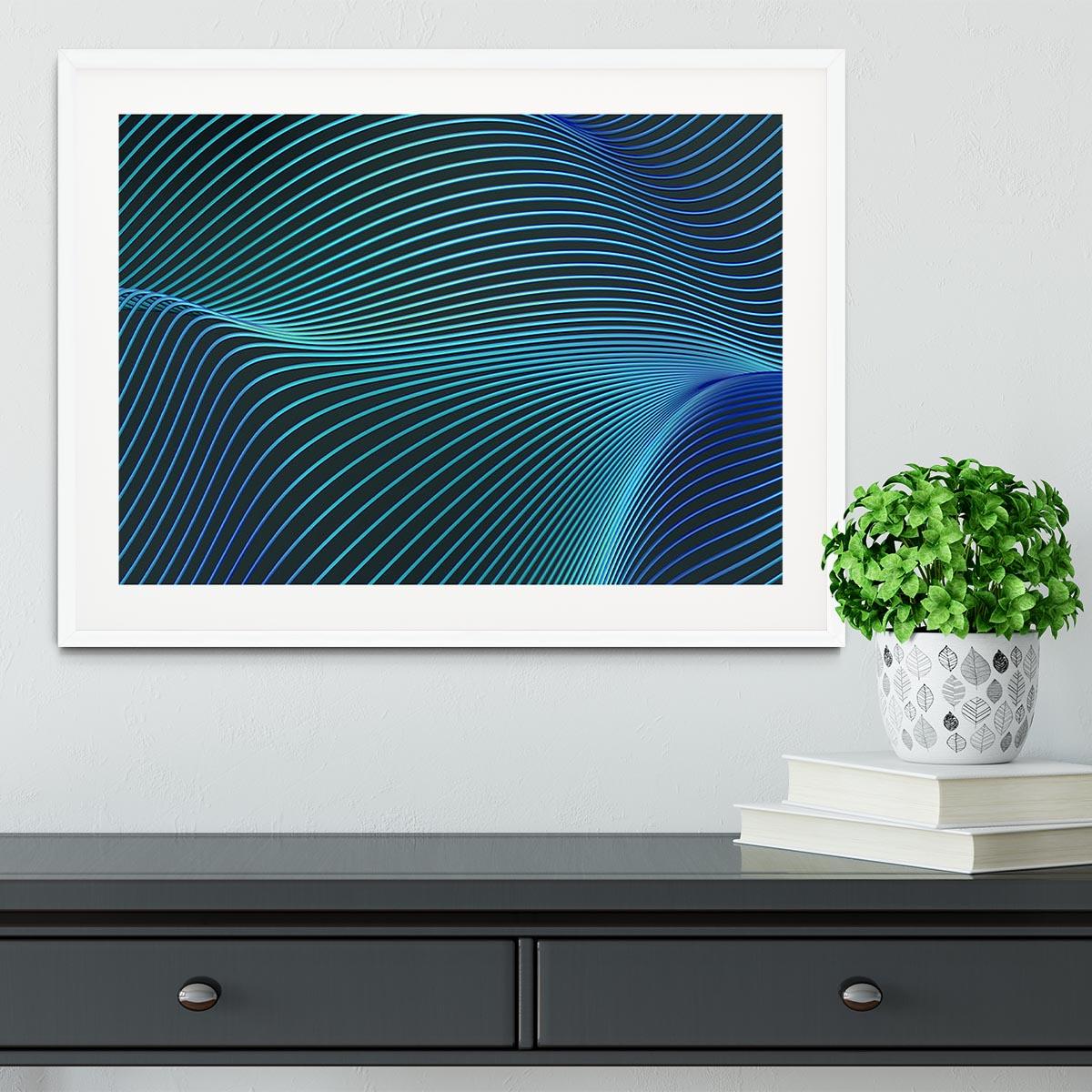 Blue Toned Waves Framed Print - Canvas Art Rocks - 5