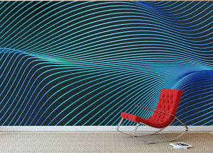 Blue Toned Waves Wall Mural Wallpaper - Canvas Art Rocks - 2