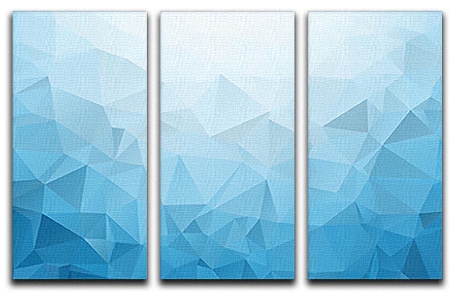 Blue Triangle Texture 3 Split Panel Canvas Print - Canvas Art Rocks - 1