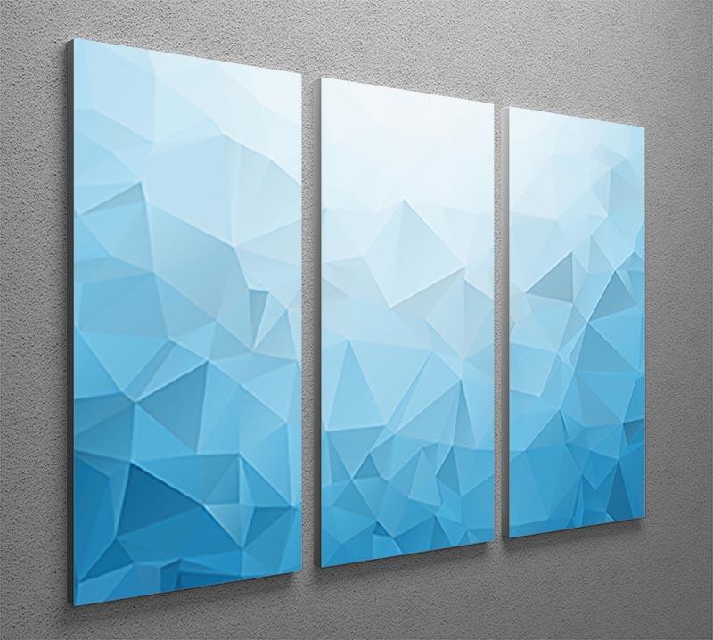 Blue Triangle Texture 3 Split Panel Canvas Print - Canvas Art Rocks - 2