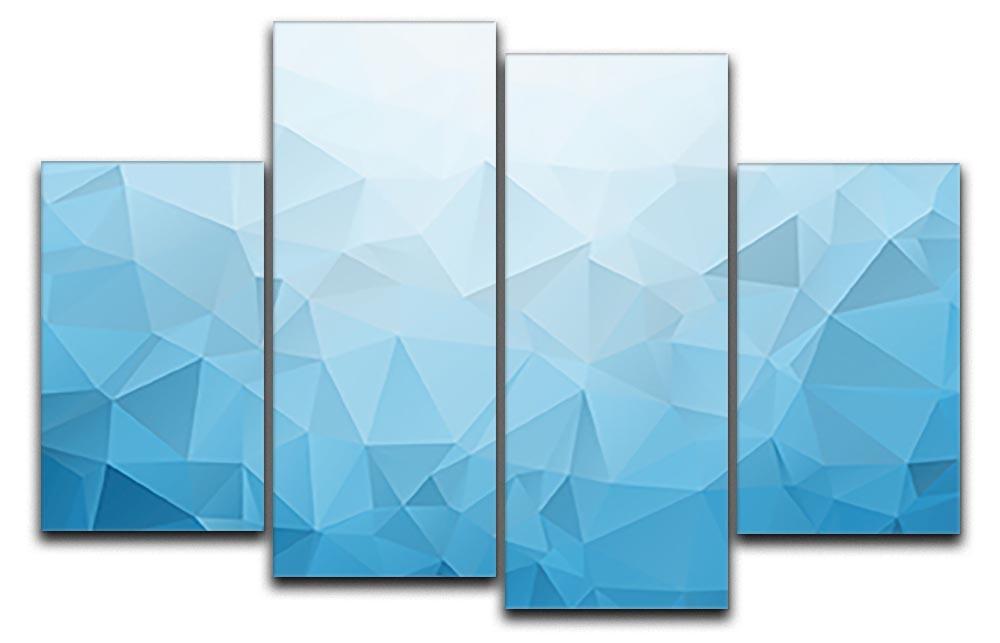 Blue Triangle Texture 4 Split Panel Canvas  - Canvas Art Rocks - 1