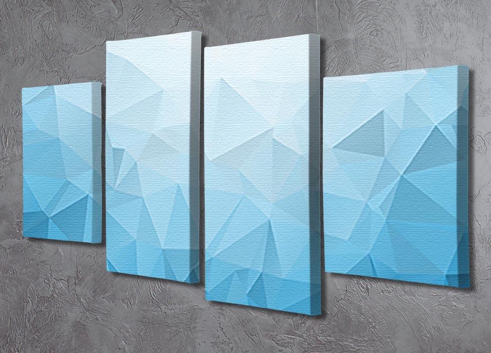 Blue Triangle Texture 4 Split Panel Canvas  - Canvas Art Rocks - 2