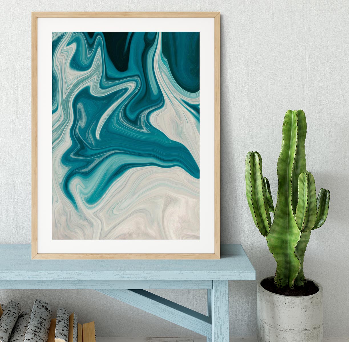 Blue Water Splash Framed Print - Canvas Art Rocks - 3