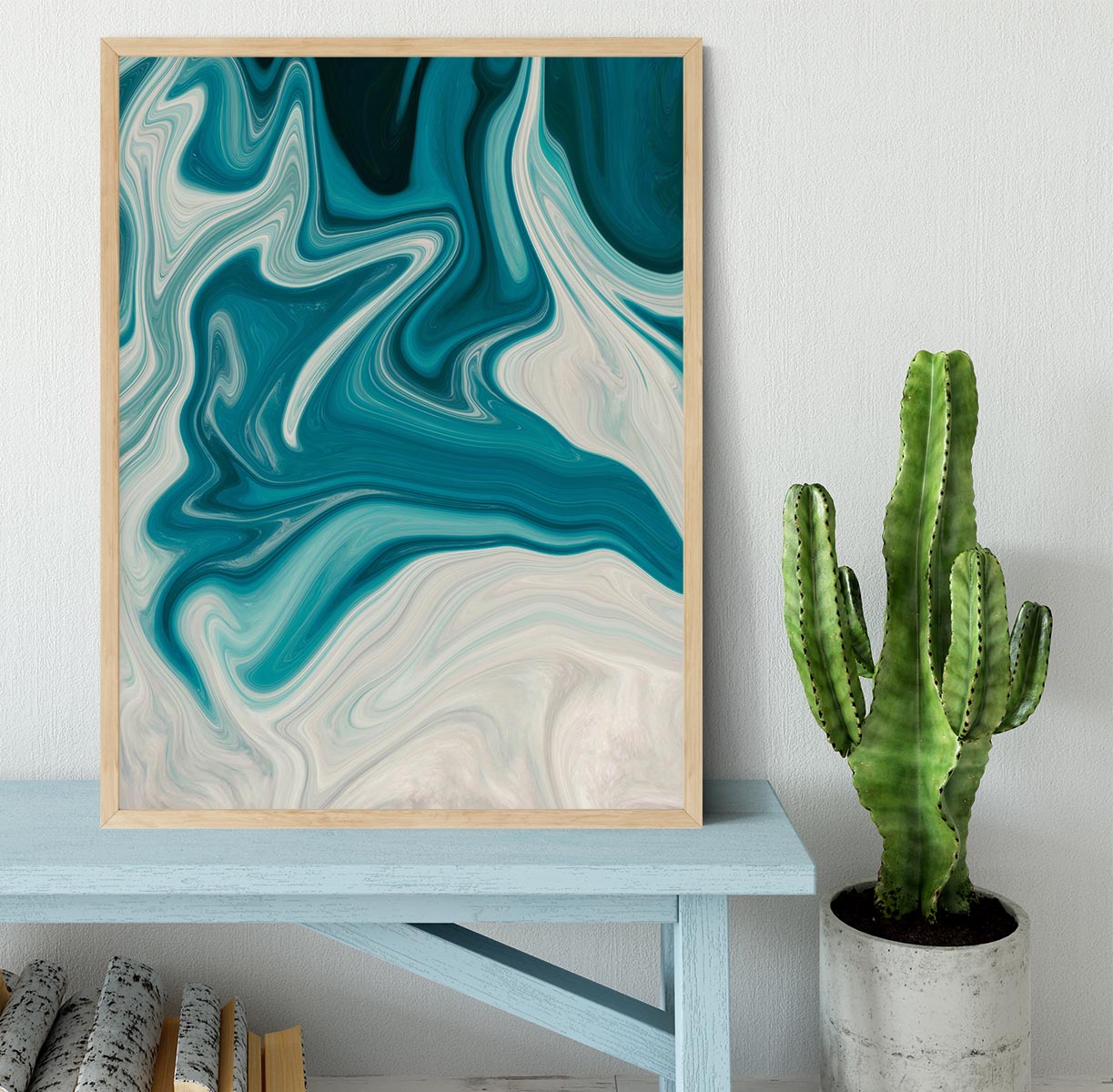 Blue Water Splash Framed Print - Canvas Art Rocks - 4