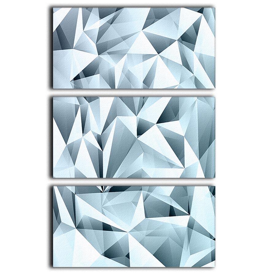 Blue abstract crystal 3 Split Panel Canvas Print - Canvas Art Rocks - 1