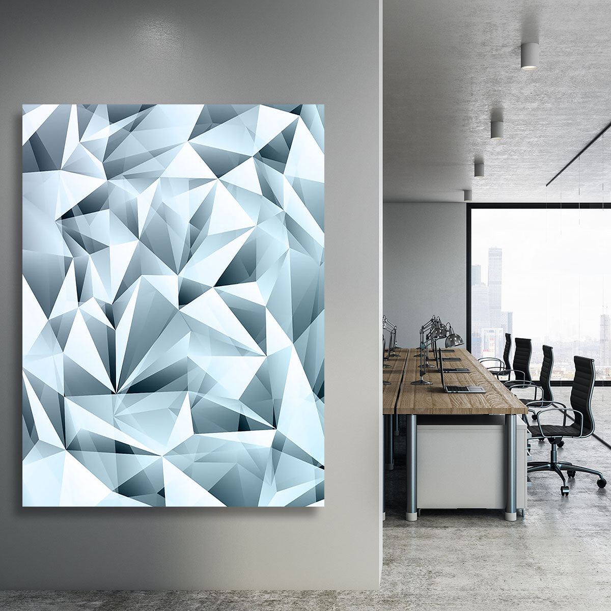 Blue abstract crystal Canvas Print or Poster - Canvas Art Rocks - 3