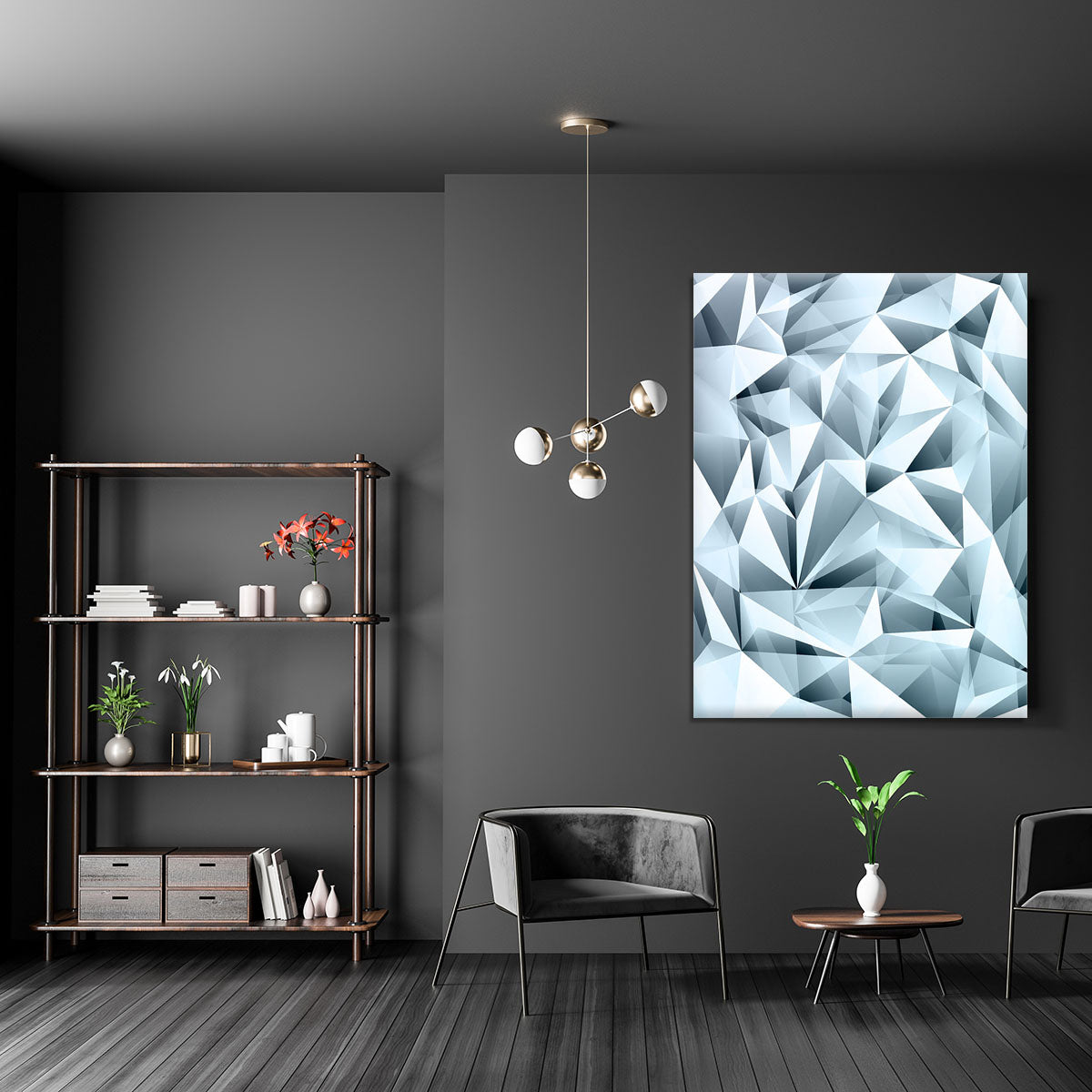 Blue abstract crystal Canvas Print or Poster - Canvas Art Rocks - 5