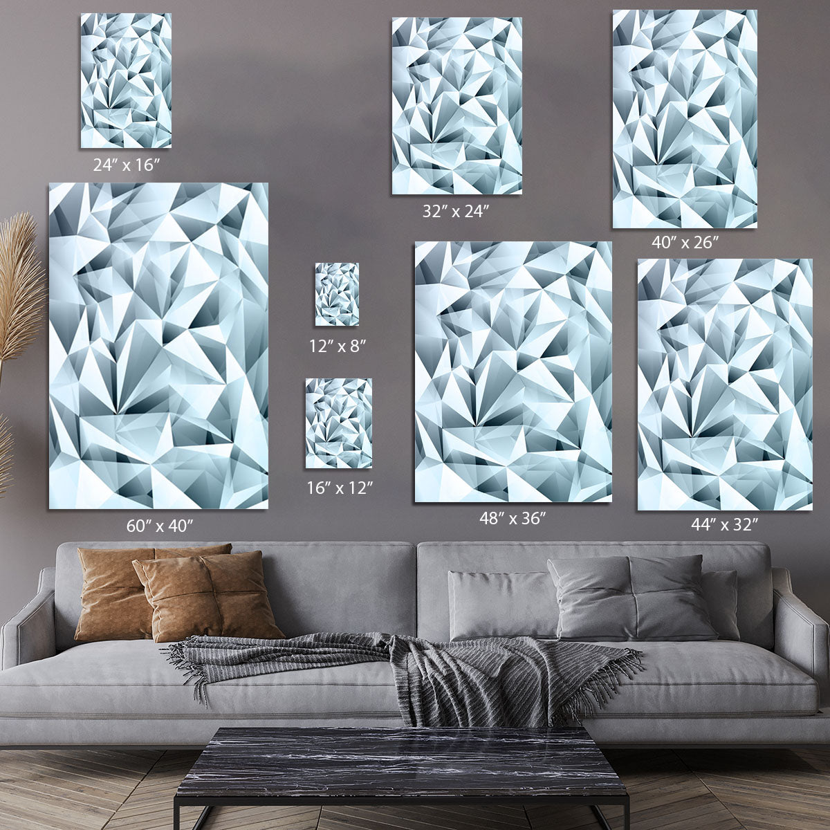 Blue abstract crystal Canvas Print or Poster - Canvas Art Rocks - 7
