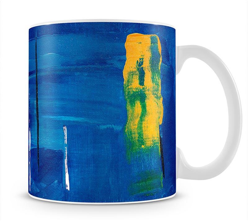 Blue and Green Abstract Painting Mug - Canvas Art Rocks - 1