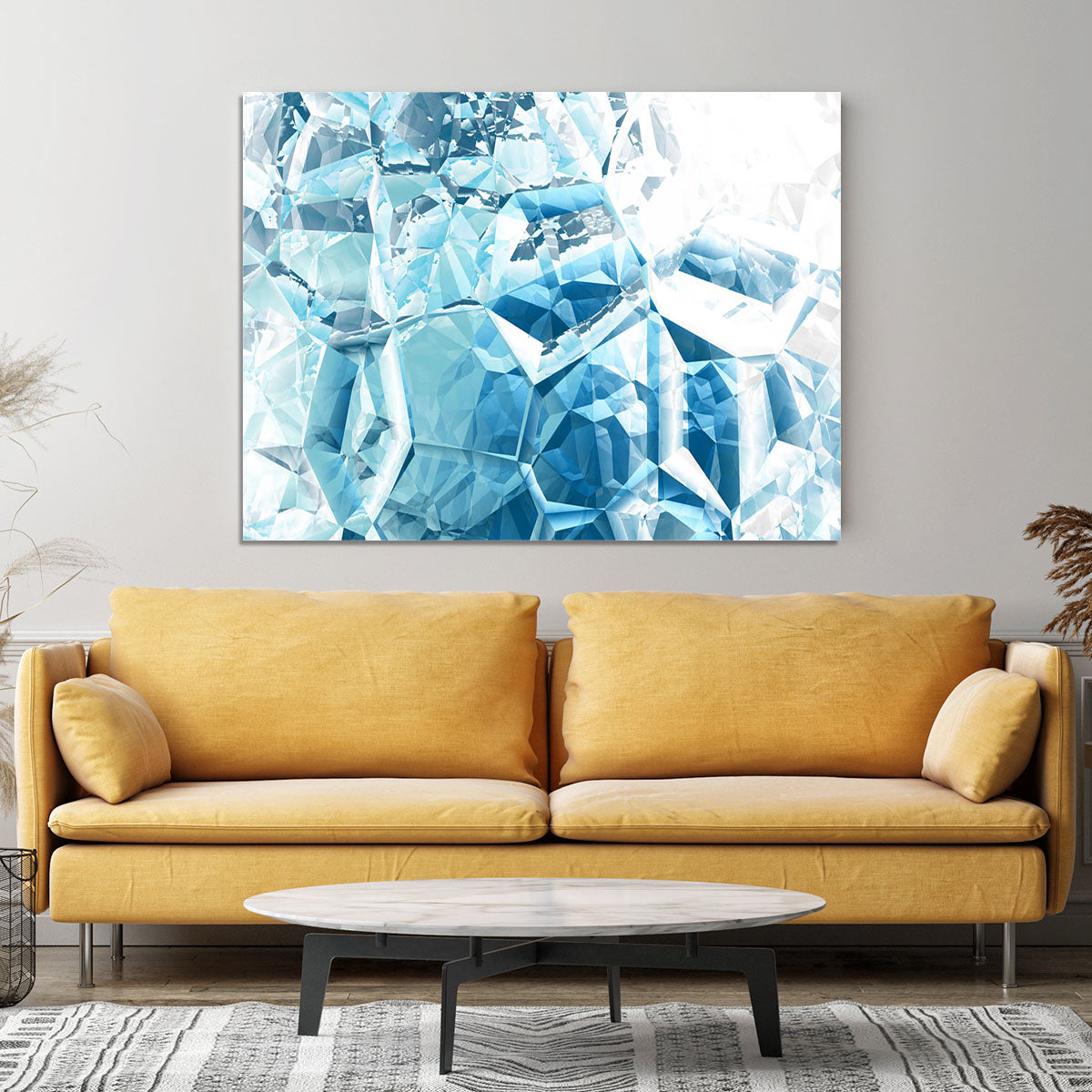 Blue and White Crystal Canvas Print or Poster - Canvas Art Rocks - 4
