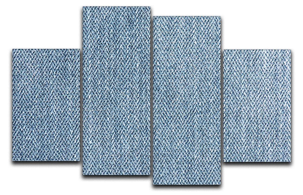 Blue denim texture 4 Split Panel Canvas - Canvas Art Rocks - 1
