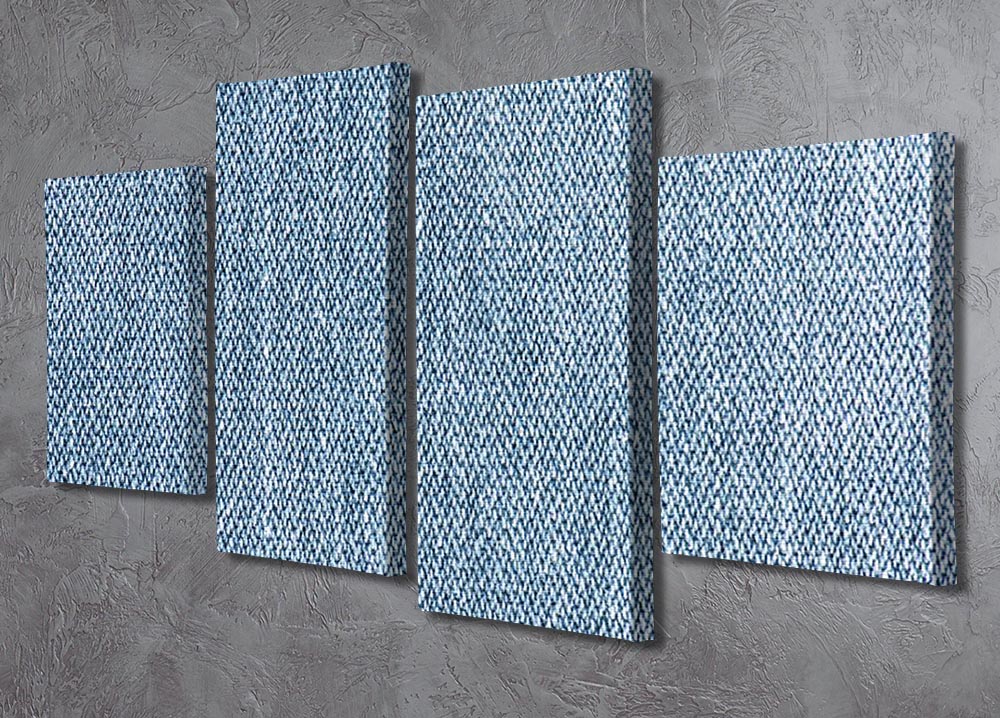 Blue denim texture 4 Split Panel Canvas - Canvas Art Rocks - 2