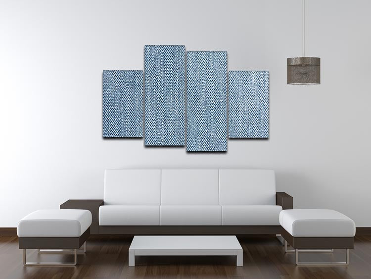 Blue denim texture 4 Split Panel Canvas - Canvas Art Rocks - 3