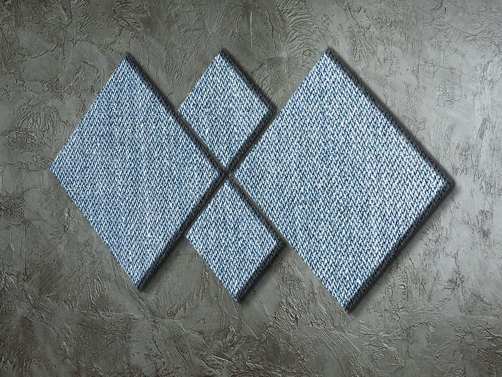 Blue denim texture 4 Square Multi Panel Canvas - Canvas Art Rocks - 2