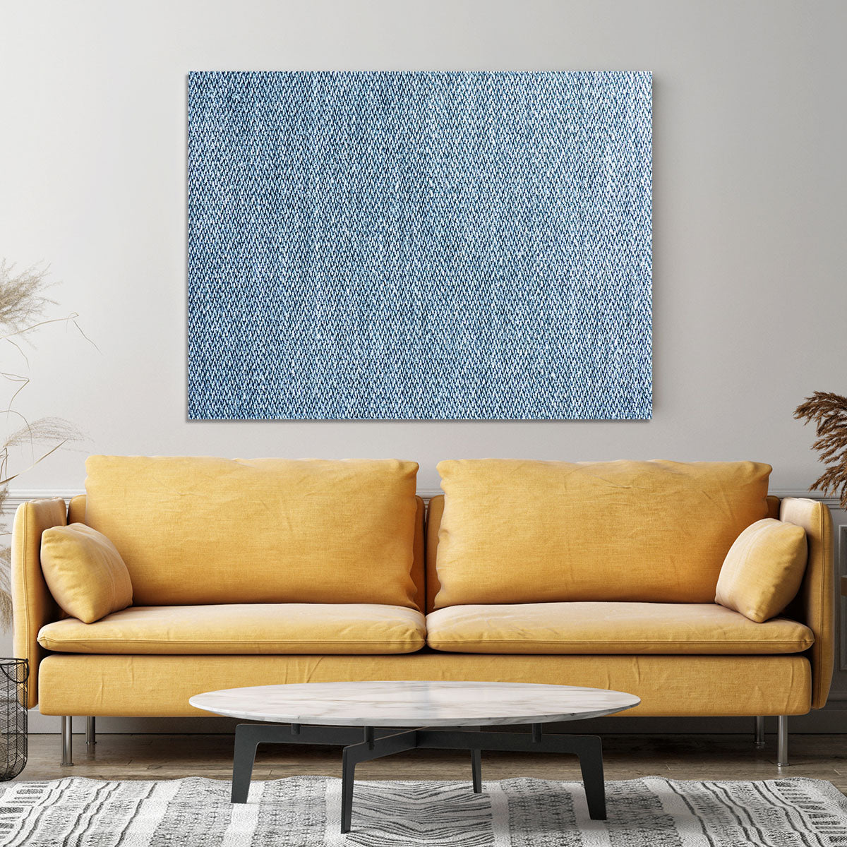 Blue denim texture Canvas Print or Poster - Canvas Art Rocks - 4