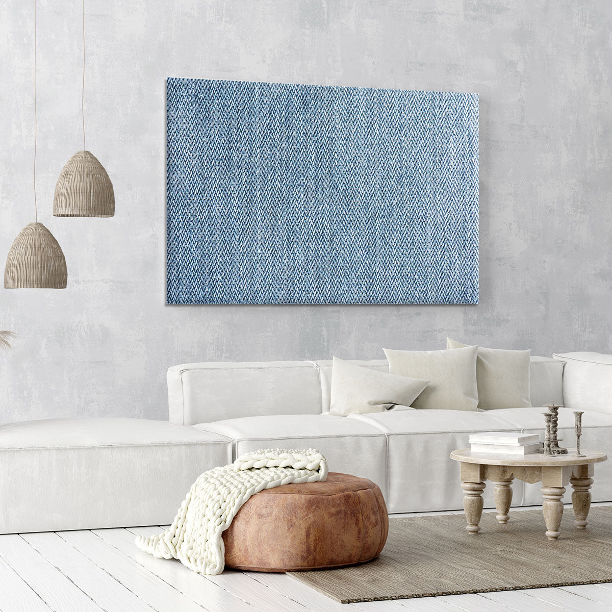 Blue denim texture Canvas Print or Poster - Canvas Art Rocks - 6