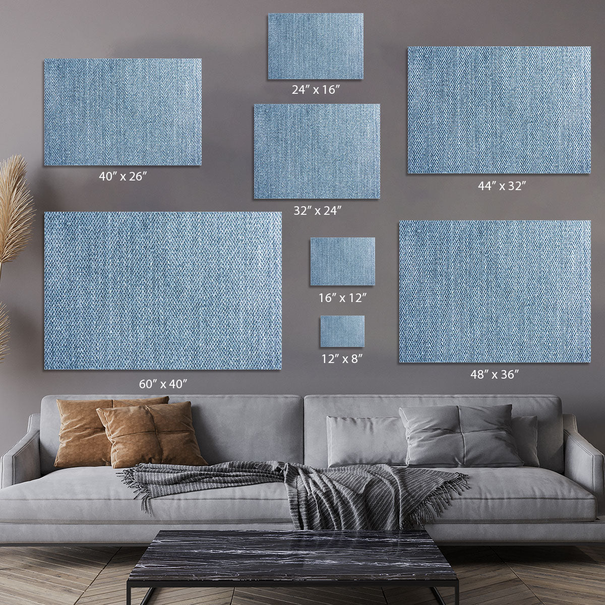 Blue denim texture Canvas Print or Poster - Canvas Art Rocks - 7