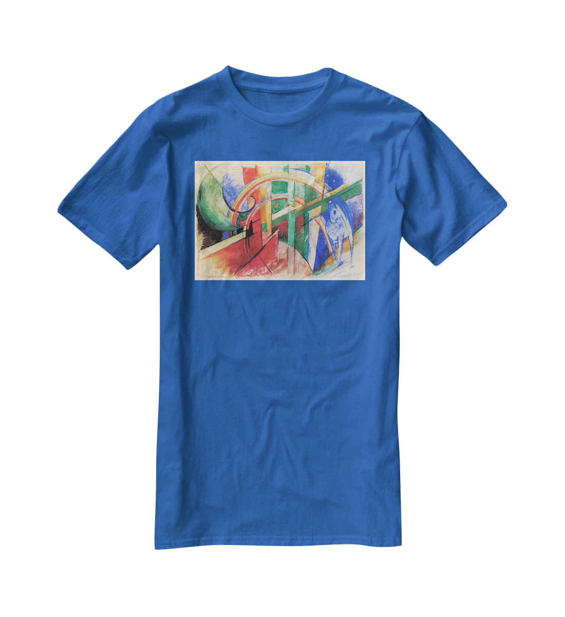 Blue horse with rainbow by Franz Marc T-Shirt - Canvas Art Rocks - 2