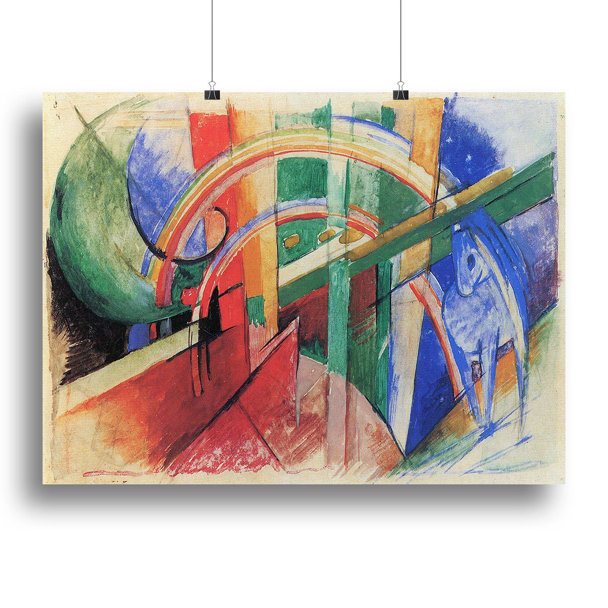 Blue horse with rainbow by Franz Marc Canvas Print or Poster - Canvas Art Rocks - 2