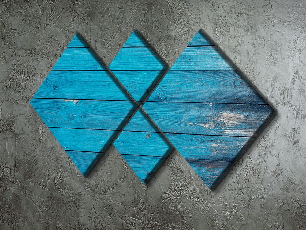 Blue painted wood texture 4 Square Multi Panel Canvas - Canvas Art Rocks - 2