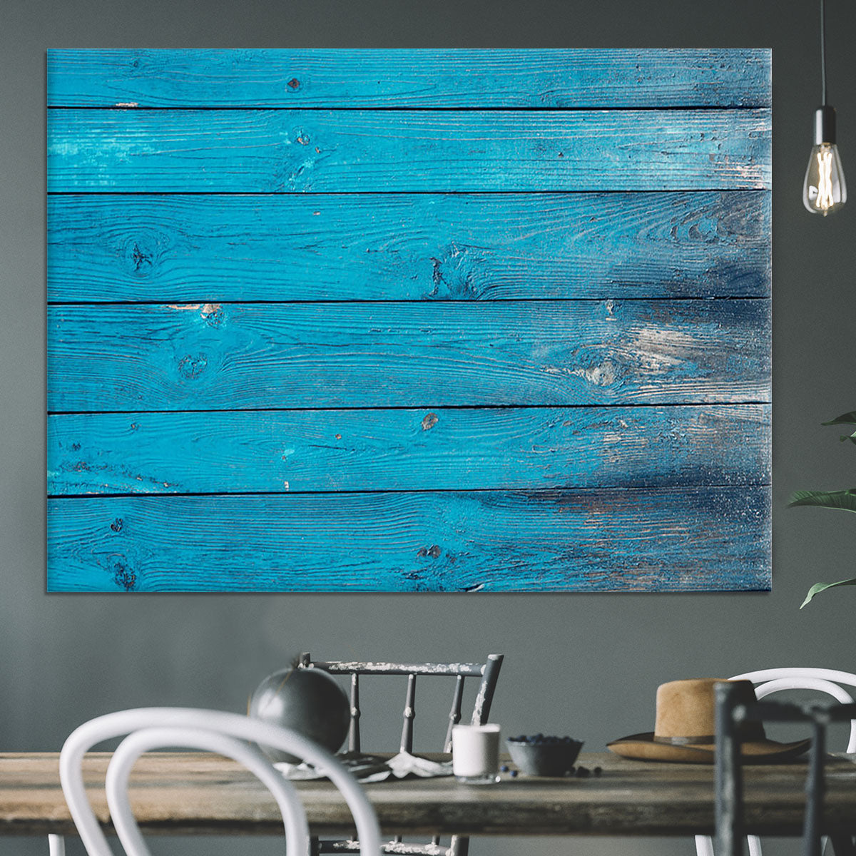 Blue painted wood texture Canvas Print or Poster - Canvas Art Rocks - 3