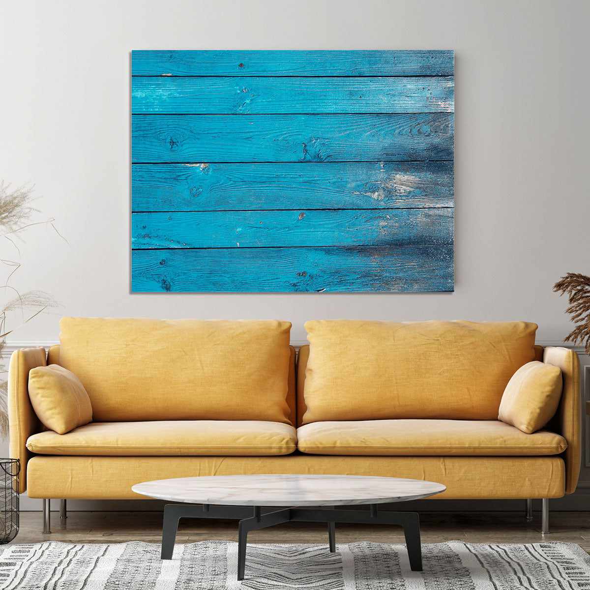 Blue painted wood texture Canvas Print or Poster - Canvas Art Rocks - 4