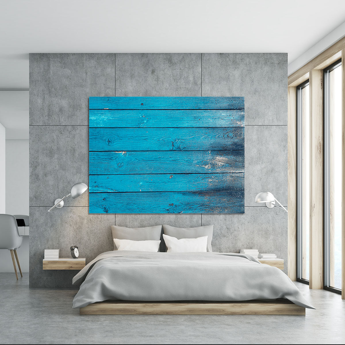 Blue painted wood texture Canvas Print or Poster - Canvas Art Rocks - 5