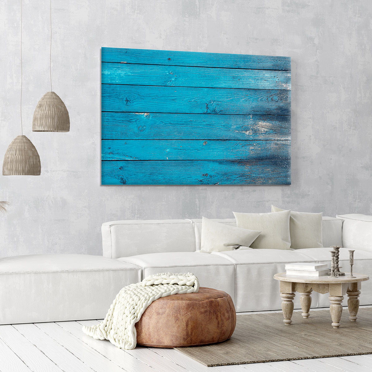 Blue painted wood texture Canvas Print or Poster - Canvas Art Rocks - 6