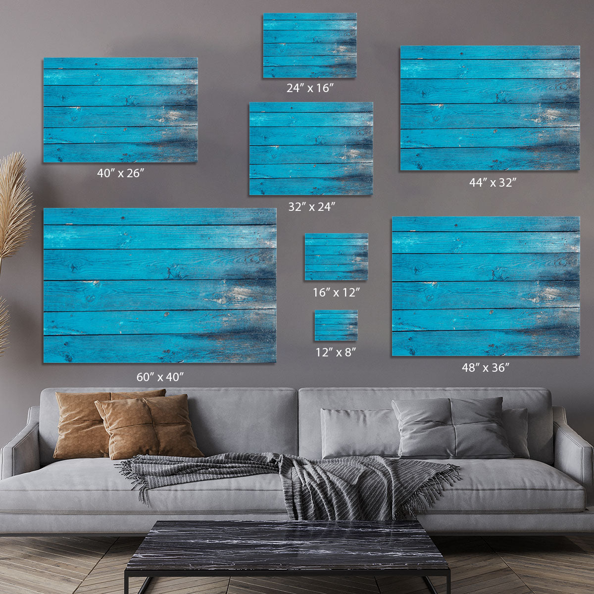 Blue painted wood texture Canvas Print or Poster - Canvas Art Rocks - 7