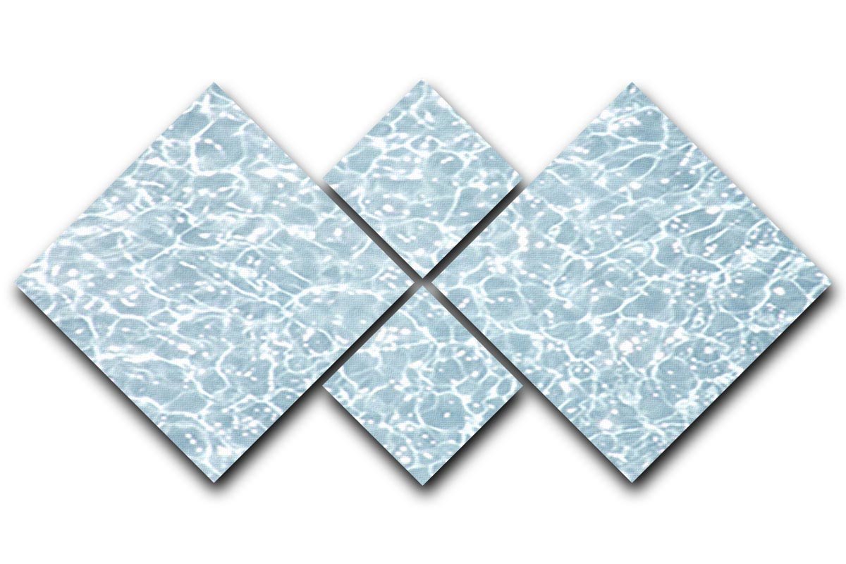 Blue water texture 4 Square Multi Panel Canvas  - Canvas Art Rocks - 1