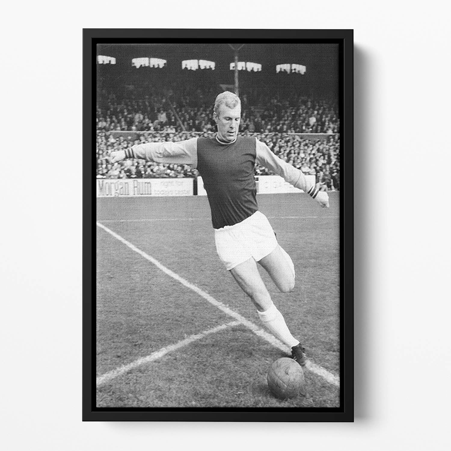 Bobby Moore West Ham Footballer Floating Framed Canvas
