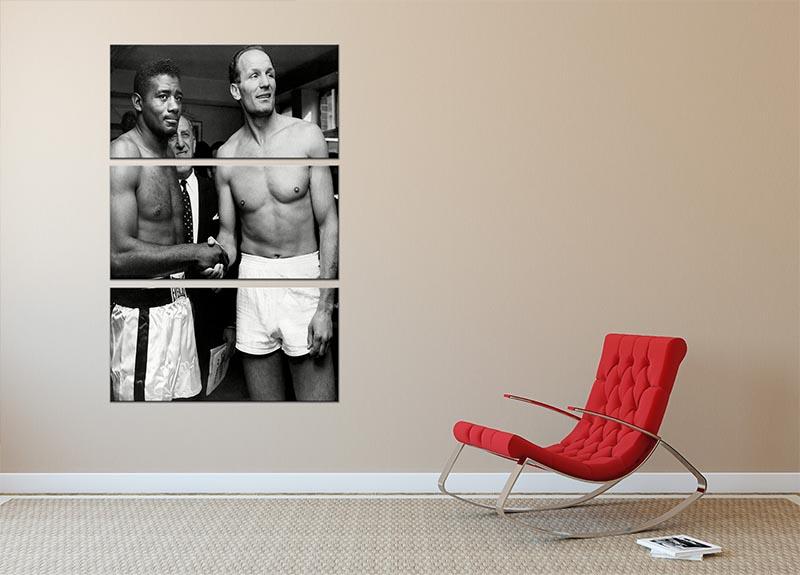 Boxers Floyd Patterson and Henry Cooper 3 Split Panel Canvas Print - Canvas Art Rocks - 2