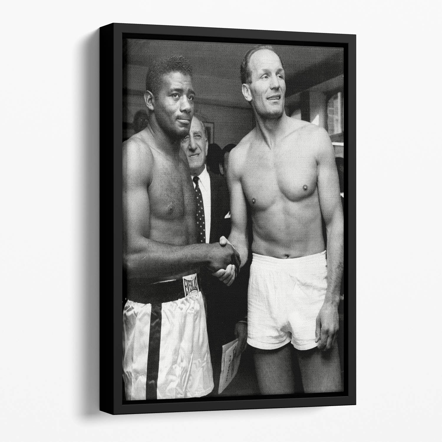 Boxers Floyd Patterson and Henry Cooper Floating Framed Canvas